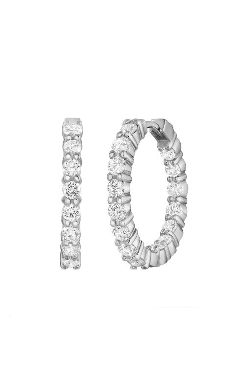 Roberto Hoop 18K White Gold Diamond Earring