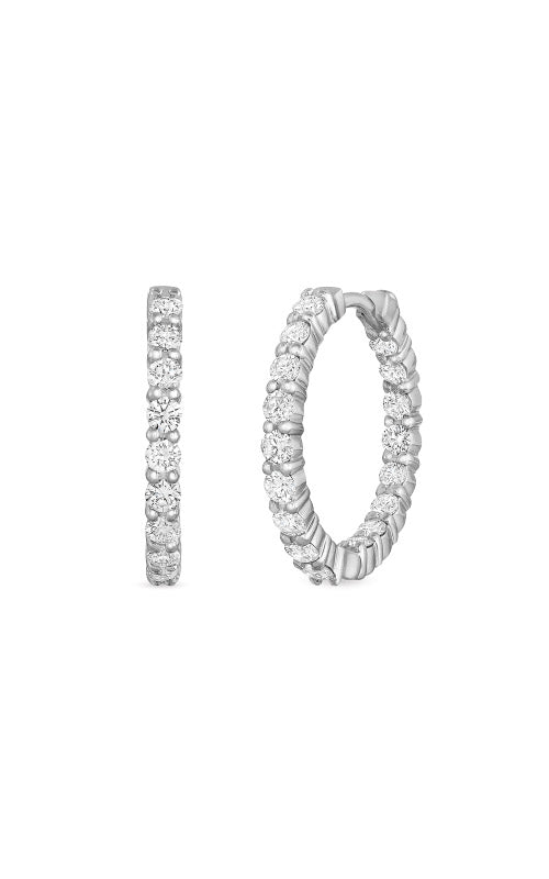 Roberto Coin 18k White Gold 1.95ctw Medium Hoop Earrings  000569AWERX0
