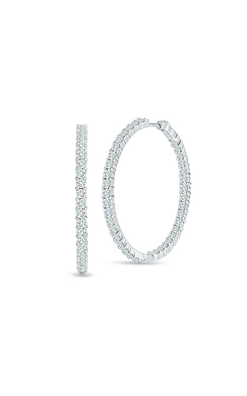 Roberto Coin 18k White Gold 3.45ctw Inside Outside Diamond Hoop Earring 001615AWERX0