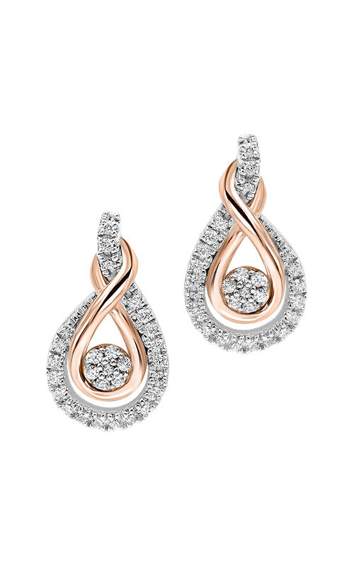 Albert's  Sterling Silver and 10k Rose Gold 1/5ct Diamond Earrings ER10089-SGPSC