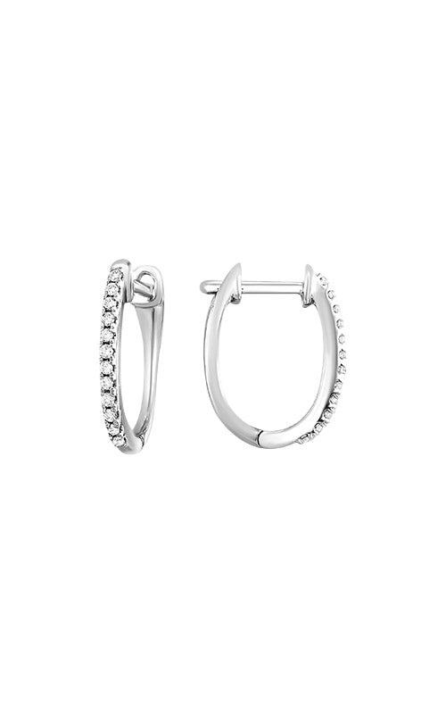 Albert's 10k White Gold 1/10ctw Diamond Huggie Earrings ER10534-1WD