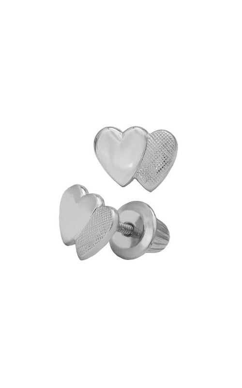 Albert's Sterling Silver Heart Safety Back Stud Earrings ES214