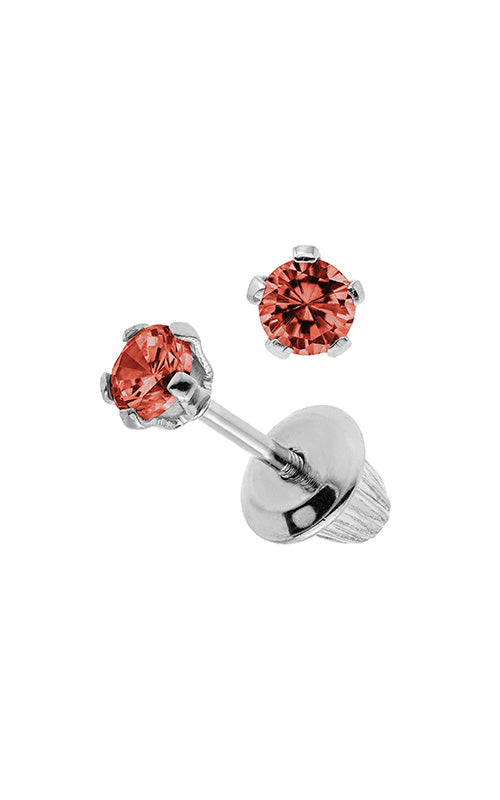 Albert's Kids Sterling Silver January CZ 3mm Safety Back Stud Earrings ES38501