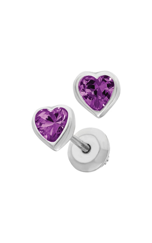 Albert's Kids Sterling Silver 5mm February CZ Safety Back Stud Earrings ES43302