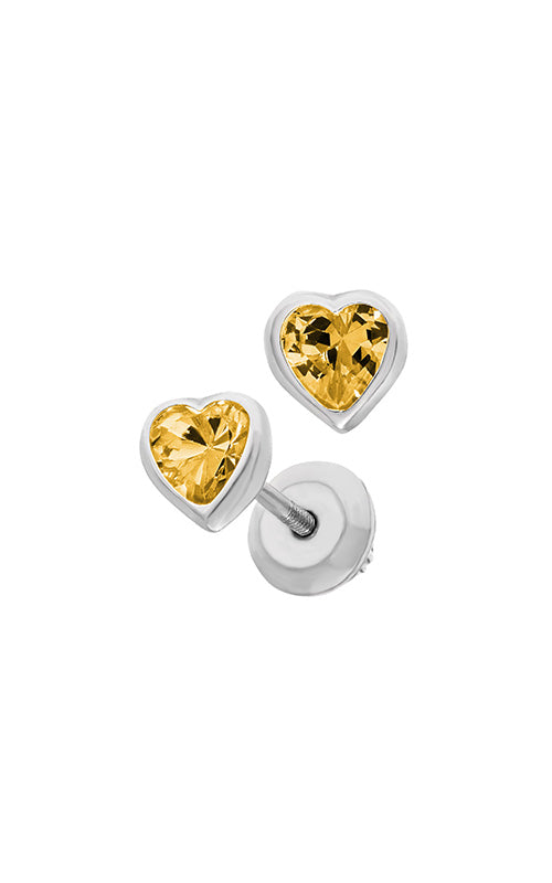Albert's Kids Sterling Silver November CZ Heart Earrings ES43311