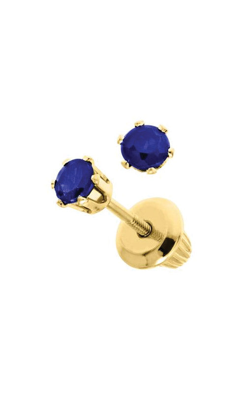 Albert's 14k Yellow Gold Baby Sapphire Safety Back Stud Earrings GE25009