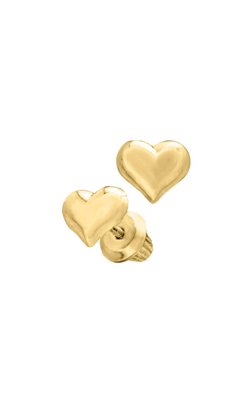 Albert's Kids 14k Yellow Gold 7mm Heart Safety Back Stud Earrings GE275