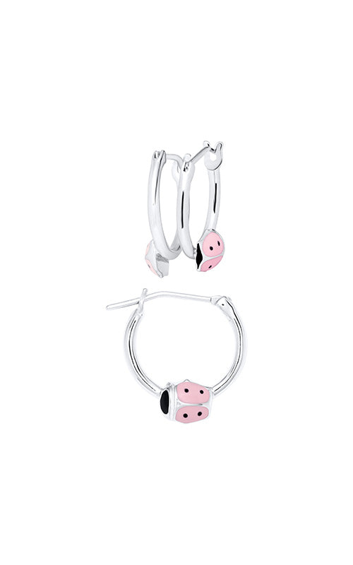 Albert's Kids Sterling Silver Ladybug Hoop Earrings HS936