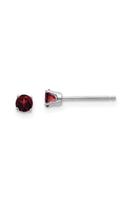 Albert's 14k White Gold Garnet 3mm Stud Earrings XBE109