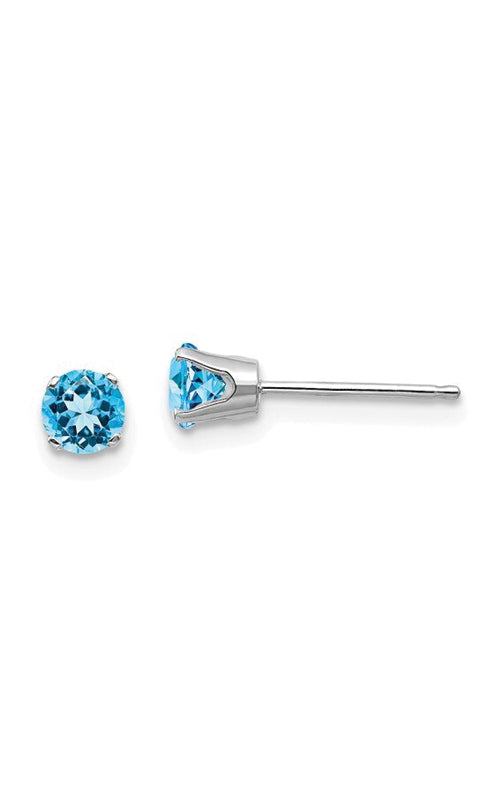 Albert's Stud 14K White Gold Blue Topaz Earring