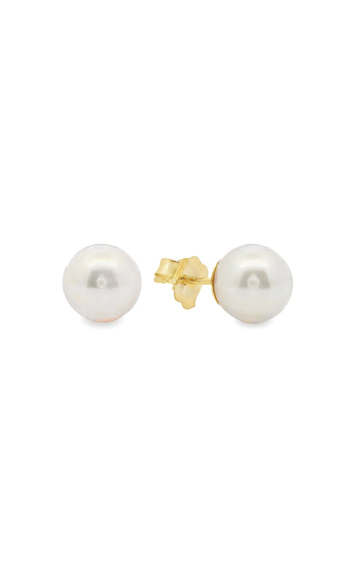 Albert's 14k Yellow Gold 8mm Cultured Pearl Stud Pearl Earrings 8CPE