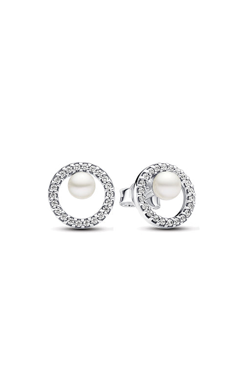 Pandora Treated Freshwater Cultured Pearl & Pavé Halo Stud Earrings 293154C01