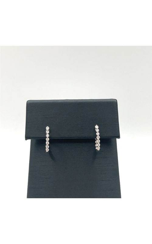 Ashleyl Hoop 14K White Gold Diamond Earring