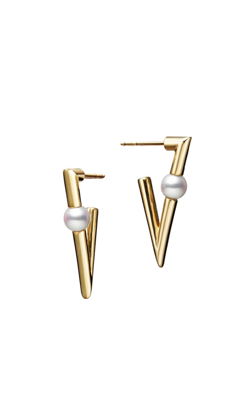 Mikimoto V Code 5mm A+ Akoya Cultured Pearl Earrings in 18K Yellow Gold MEQ10204AXXK