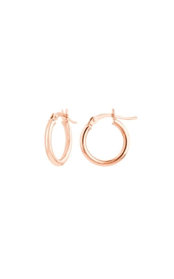 Albert's 14k Rose Gold Round Tube Hoop Earrings TM001734-14K