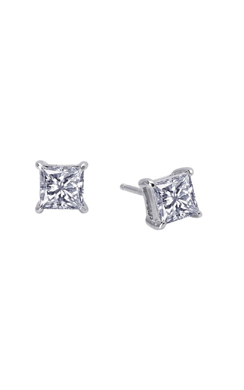 Lafonn Sterling Silver 1.50ctw Princess Cut CZ Stud Earrings E0114CLP00