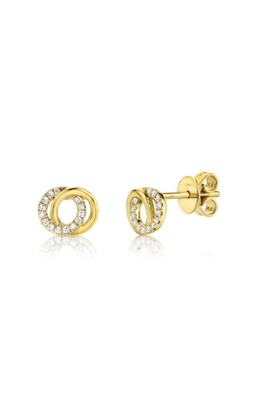Shy Creation 14k Yellow Gold .09ctw Diamond Circle Earrings SC55009822