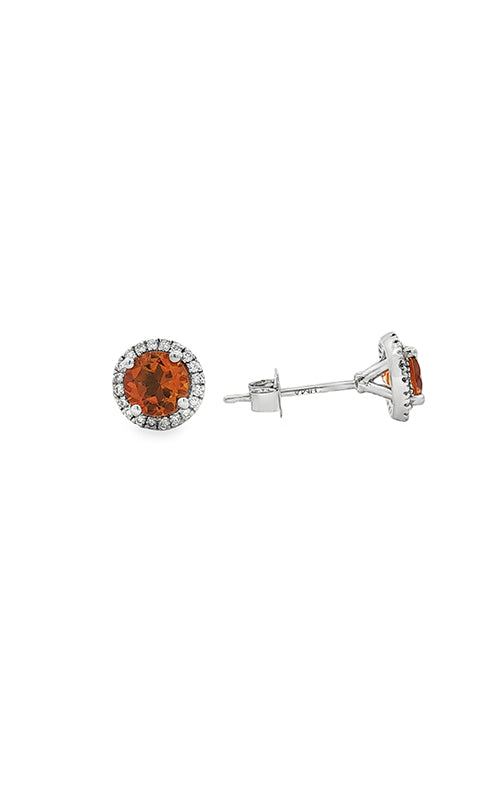 Albert's 14k White Gold .09ctw Citrine and .15ctw Diamond Earrings E6669-CIT-14W-AL