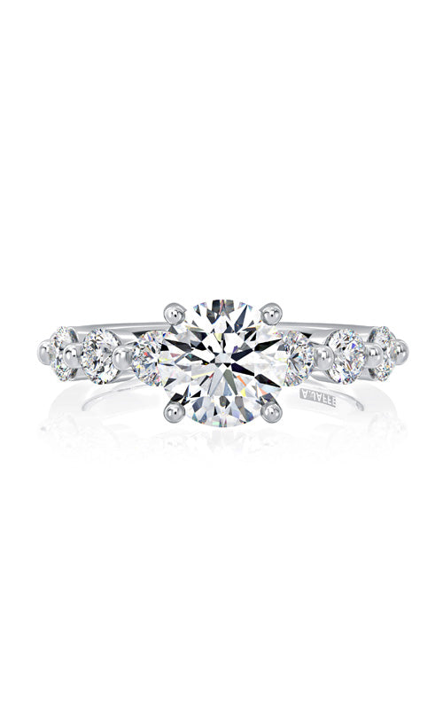 Ajaffe Semi Mount Round, Cushion 18K White Gold Engagement Ring