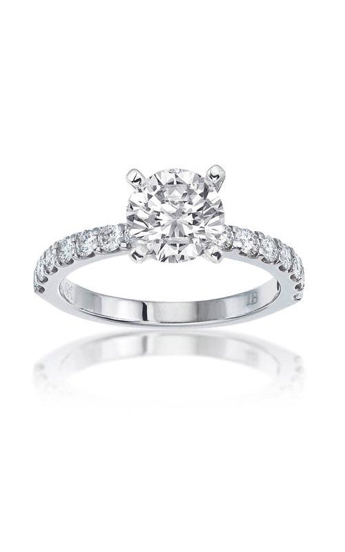 Albert's 14k White Gold 1ctw Round Diamond Semi Mount Engagement Ring 69156D-4W-1-LS