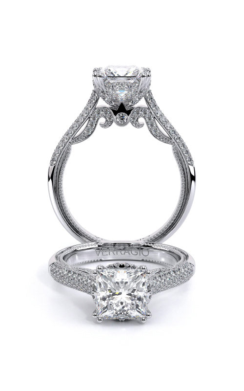 Verragio Insignia 18k White Gold .45ctw Pave Princess Engagement Ring INS-7104TR