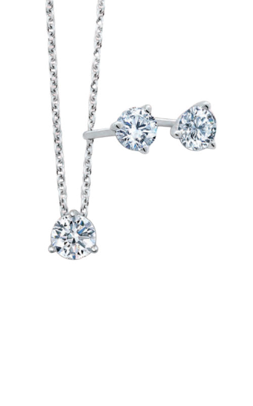 Albert's 14k White Gold 3ctw Round Diamond Lab Set LG-ES-200-WB LGP-100-WB