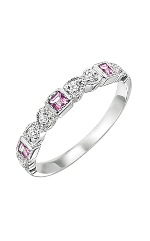 Albert's 10k White Gold .11ct Pink Tourmaline and .09ct Diamond Ring FR1205