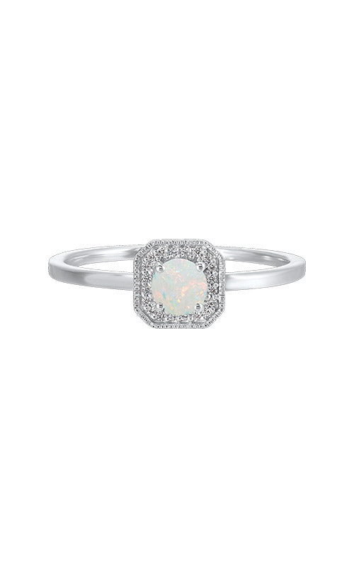 Albert's 10k White Gold .33ct Opal and .08ct Diamond Ring RG11819-1WSCO