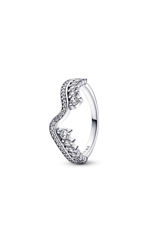 Pandora Sparkling Asymmetric Wave Ring 192543C01-48