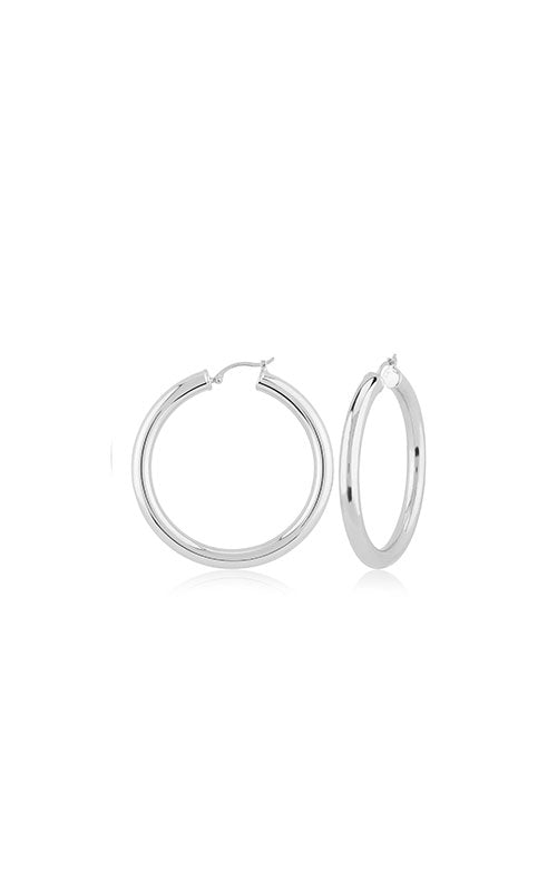 Albert`s Sterling Silver 4mmx40mm Tube Hoops