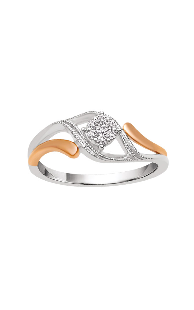 Albert`s 10k Two Tone .10ctw Flower Promise Ring RP-0349TPNPR-0T