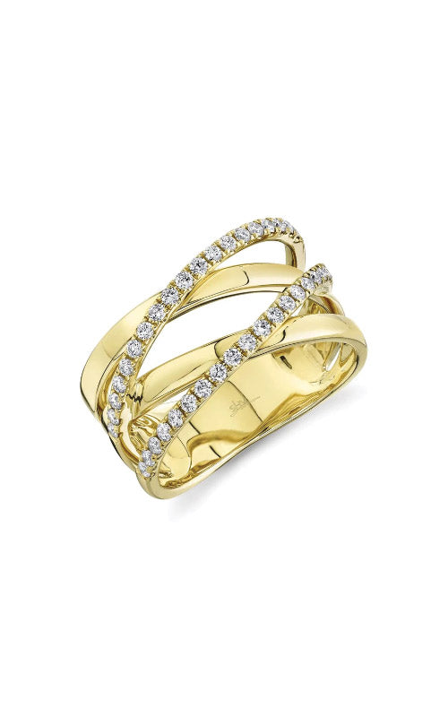 Shy Creation 14k Yellow Gold .41ctw Diamond Bridge Ring SC55019237