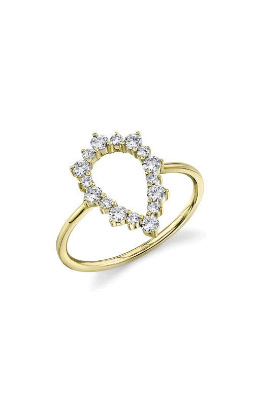 Shy Creation Cocktail Ring 14K Yellow Gold Diamond Ring