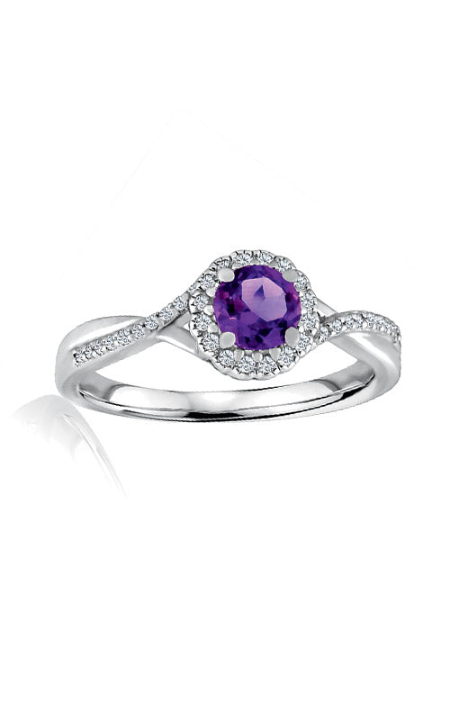 Albert's Sterling Silver Diamond Amethyst Fashion Ring R6417-AM-SS