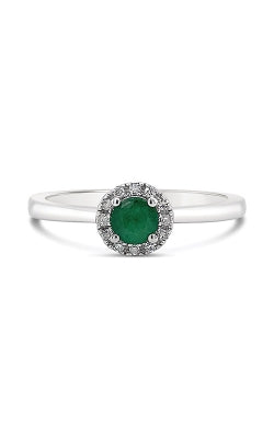 Albert's Sterling Silver Emerald Diamond Halo Ring R6787-MAY-EM-SS