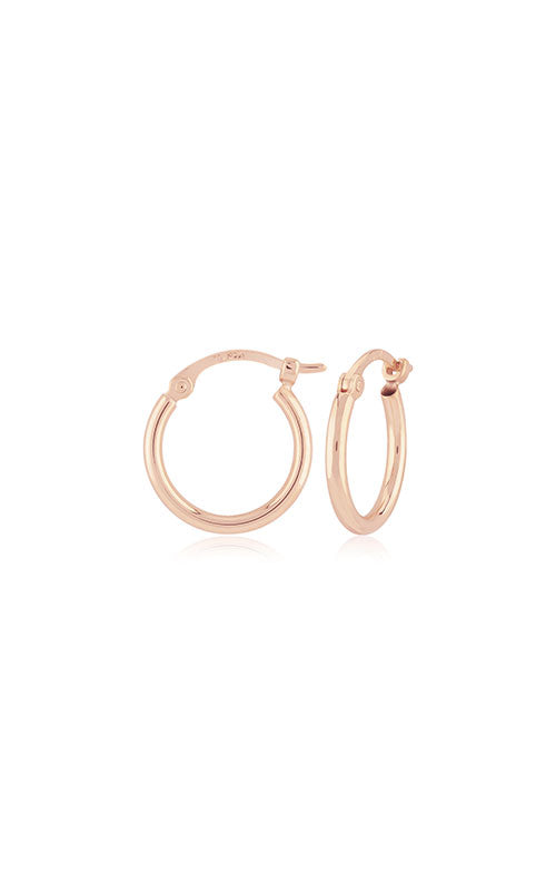 Albert`s 14k Rose Gold 1.5mmx12mm Hoop Earrings 03/356R