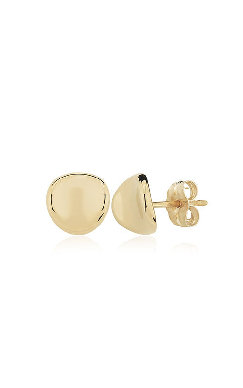 Albert's 14K Yellow Gold 8MM Dapped Disk Earrings 21/3213