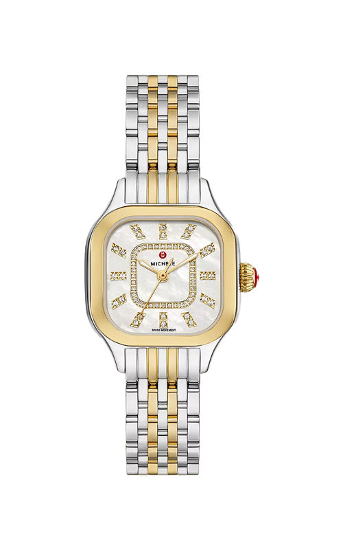 MICHELE Meggie Two-Tone 18K Gold-Plated Diamond Dial 29MM Watch MWW33B000009