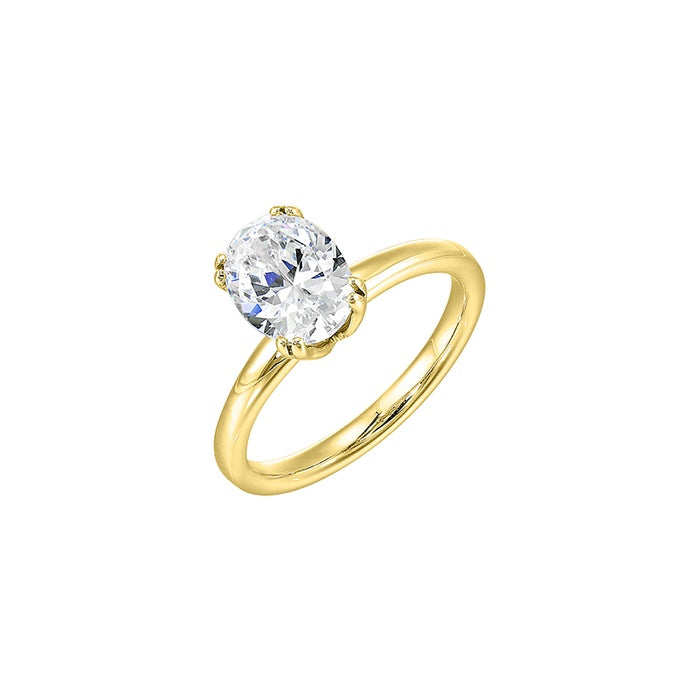 Perfect Love 14K Yellow Gold Solitaire Tulip Head Semi Mount Engagement Ring W0350ON200SM-4Y
