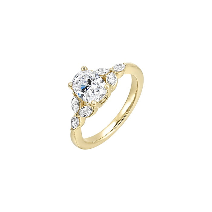 Perfect Love 14k Yellow Gold 1/3ctw Marquise Diamond Semi Mount Engagement Ring W0751ON100SM