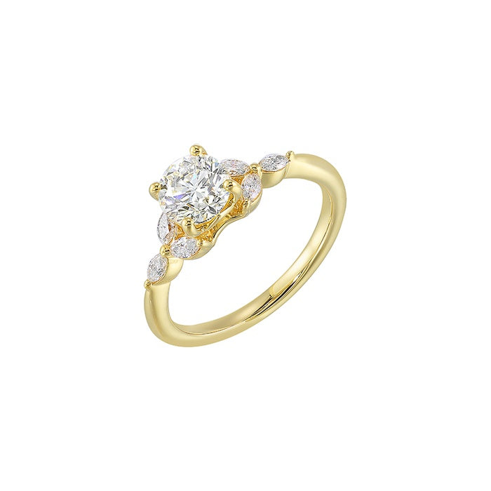 Perfect Love 14k Yellow Gold 1/5ctw Marquise Semi Mount Engagement Ring W4981RN150SM-4YB
