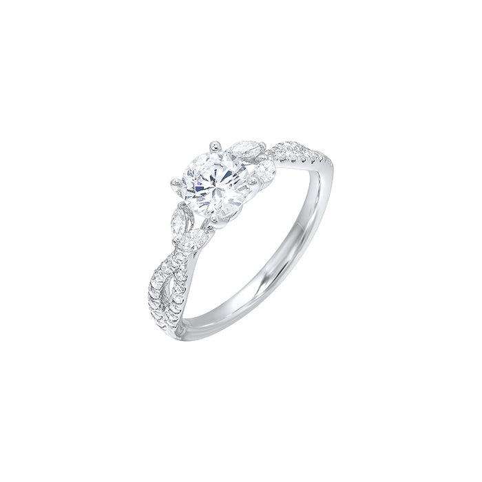 Perfect Love 14k White Gold 1/3ctw Infinity Semi Mount Engagement Ring W0401RN200SM-4WB