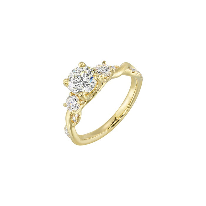 Perfect Love 14k Yellow Gold 1/2ctw Cathedral Engagement Ring W0412RN150SM-4YB