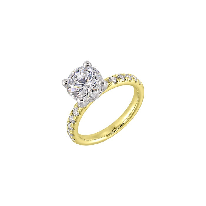 Perfect Love 14k Yellow Gold 3/8ctw Round Semi Mount Engagement Ring W5711RN200SM-4YWB