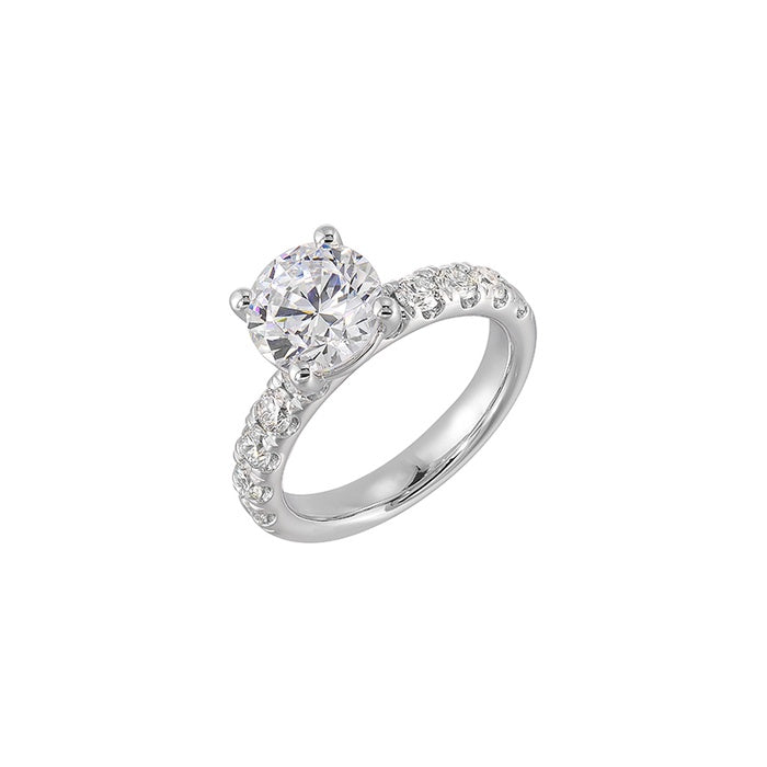 Perfect Love 14K White Gold 7/8ctw Round Semi Mount Engagement Ring W5721RN200SM-4WB