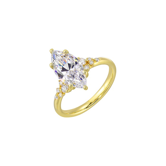 Perfect Love 14k Yellow Gold 1/6ctw Round Semi Mount Engagement Ring W6371MN200SM-4YB