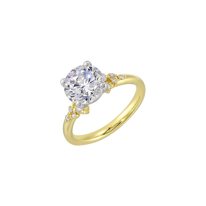 Perfect Love 14KYW Two Tone 1/6ctw Round Semi Mount Engagement Ring W6371RN200SM-4YWB