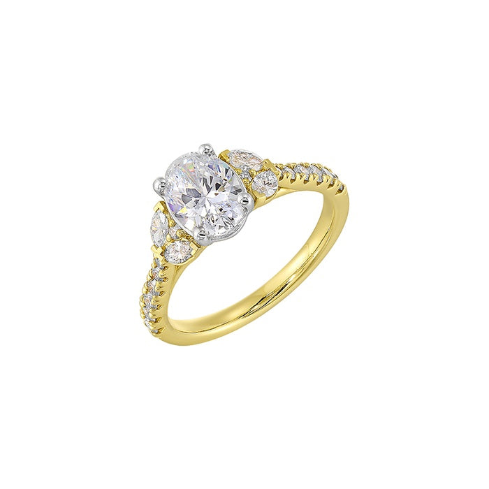 Perfect Love 14KYW Two Tone 1/2ctw Semi Mount Engagement Ring W6531ON150SM-4YWB