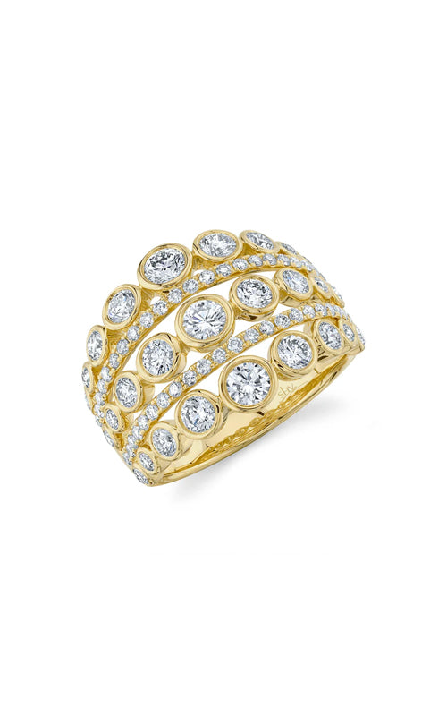 Shy Creation Cocktail Ring 14K Yellow Gold Diamond Ring