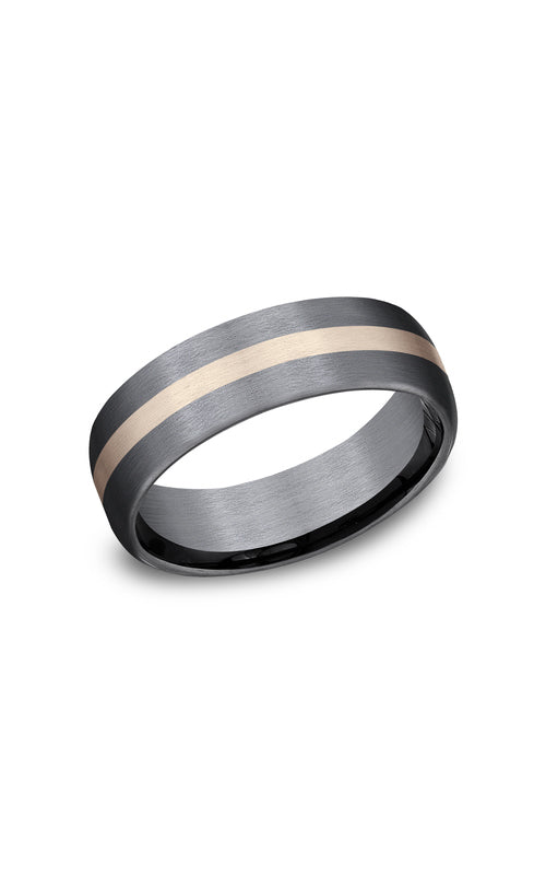 Benchmark Ammara Stone 14k Rose Gold Gray Tantalum 6.5mm Euro 2mm Satin Wedding Band - SIZE 10 - 032R6561GTA10
